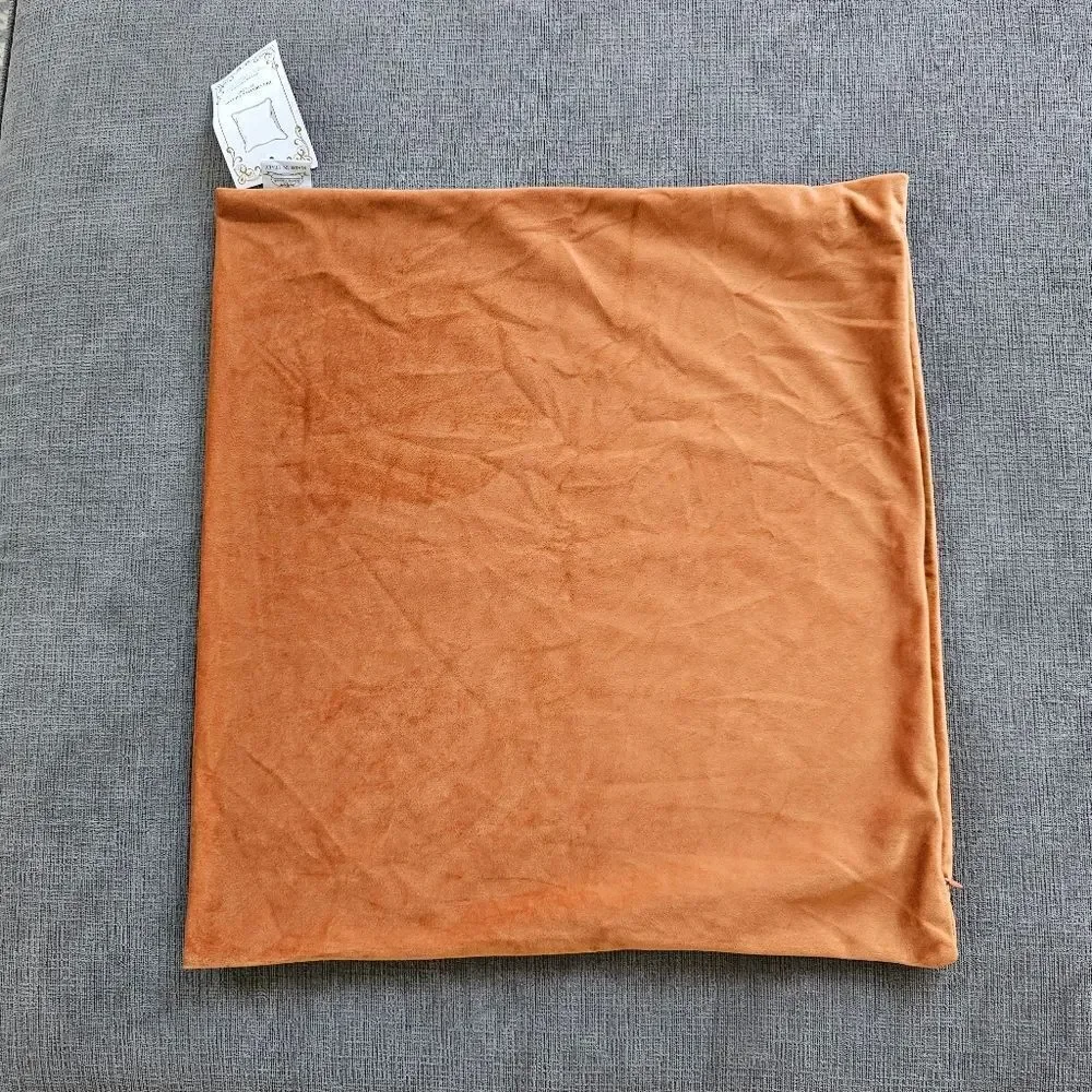 TELERIE VISCONTI VENETIAN VELVET ITALIAN LUXURY PILLOW 20x20 SHAM orange bronze